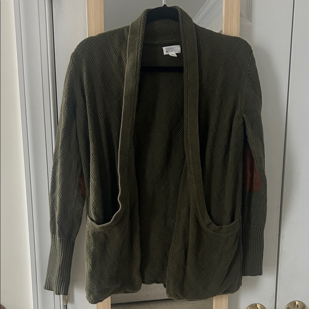 Market & Spruce Olive Knit Cardigan